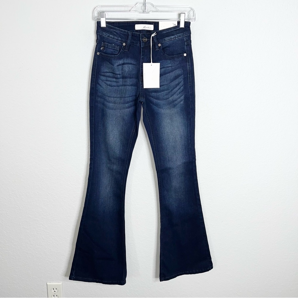 Kancan Flare Jeans Womens Size 5 26 Blue Dark Wash Bell Bottom Stretch CL